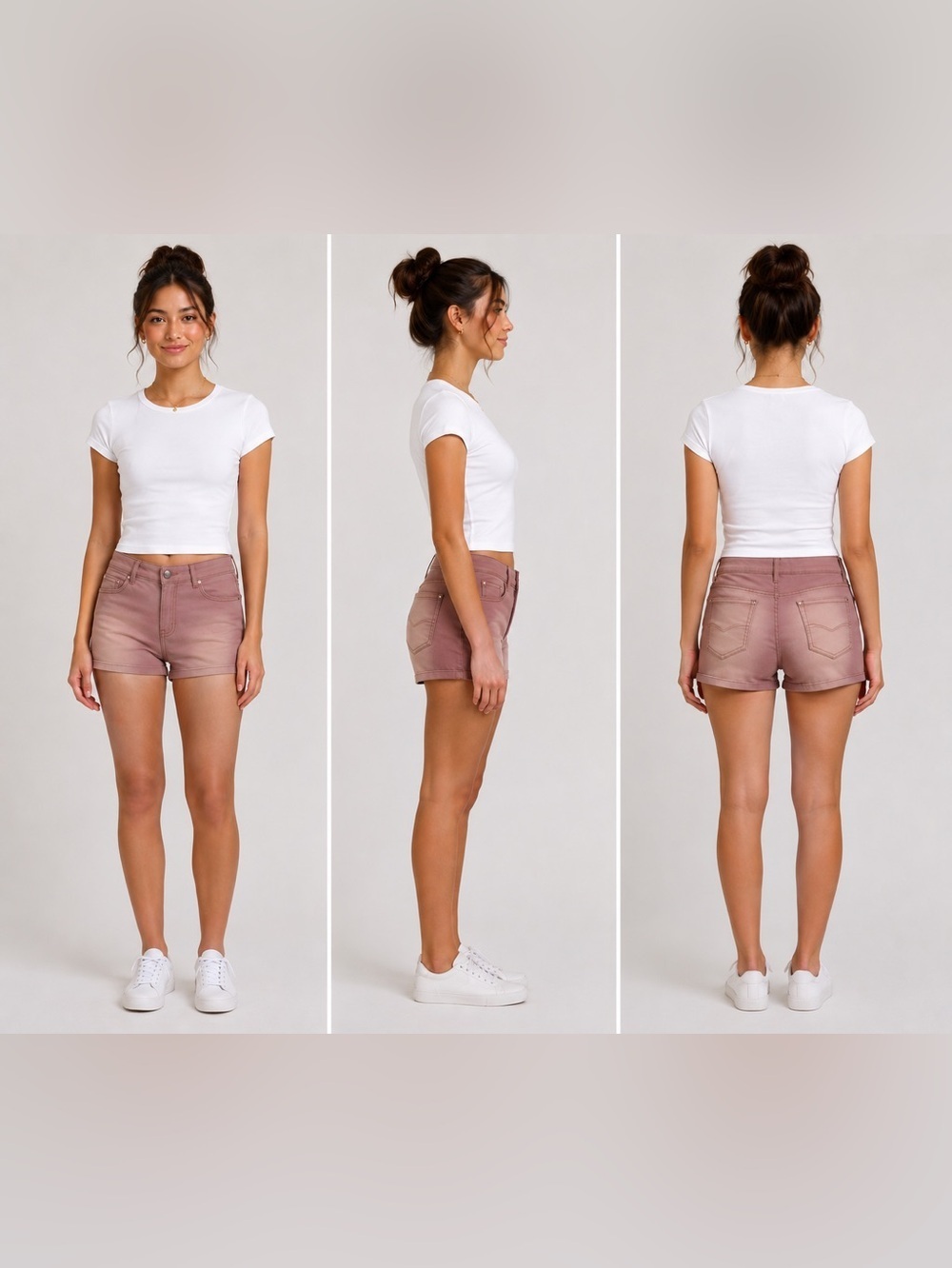 BONGO JUNIOR'S OMBRE FRAYED DENIM SHORTS- JUNIORS SIZE 13 CORAL (NEW WITH TAGS)
